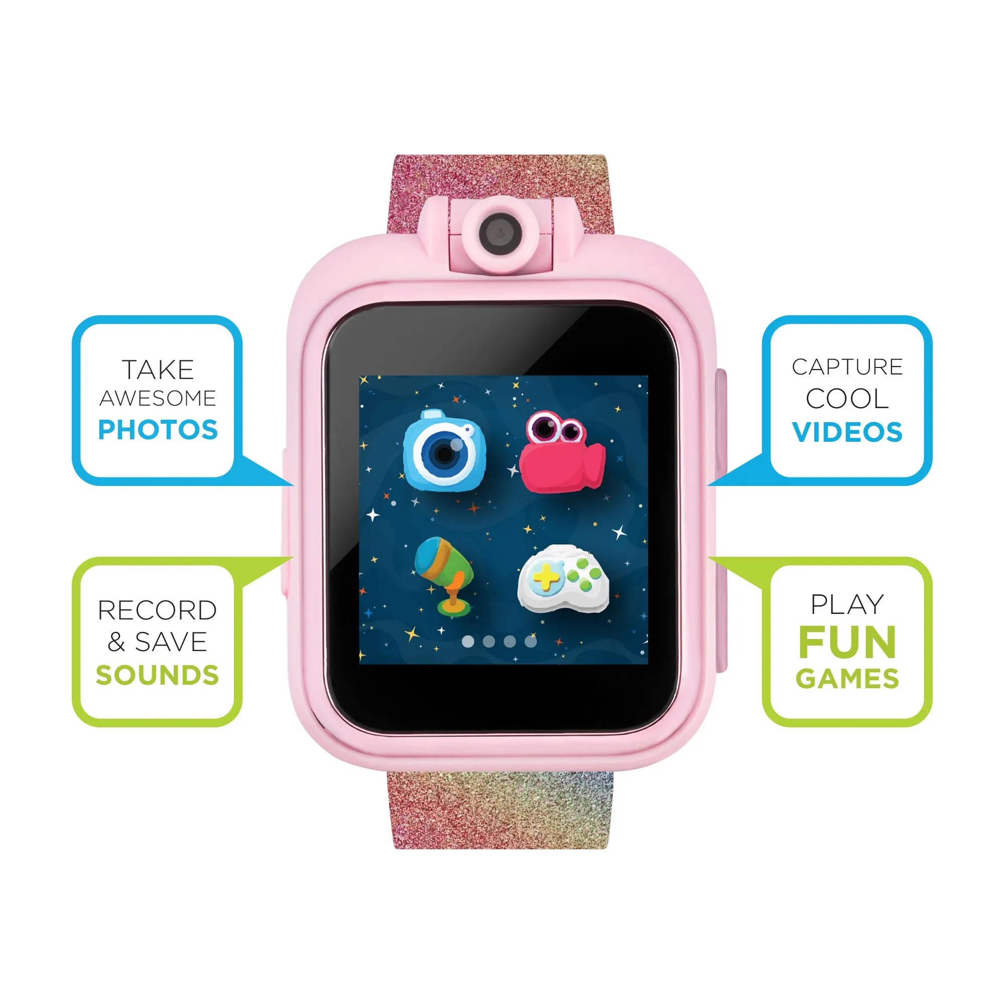 PlayZoom Smartwatch for Kids: Rainbow Glitter