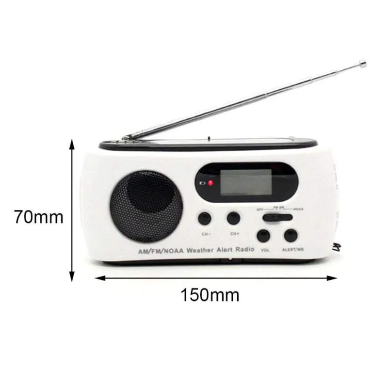 Portable Emergency Dynamo/Solar/DC AM/FM/NOAA Radio & LED Flashlight & Power Bank