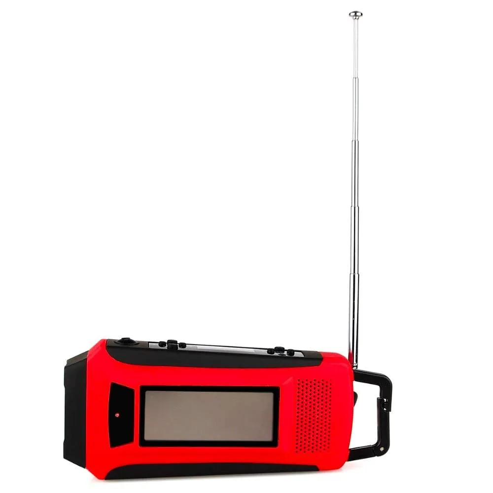 Portable Emergency Solar/Dynamo/DC & AM/FM/NOAA Radio & LED Flashlight & 1000mAh Power Bank Charger