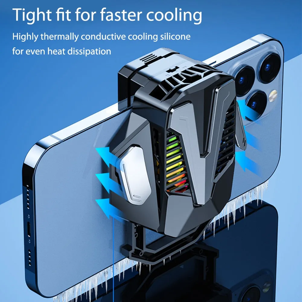 Portable Mobile Phone Radiator Phone Cooling Fan Case For PUGB Phone Cooler Artifat 7 Blade Radiator Button Cell Phone Heat Sink