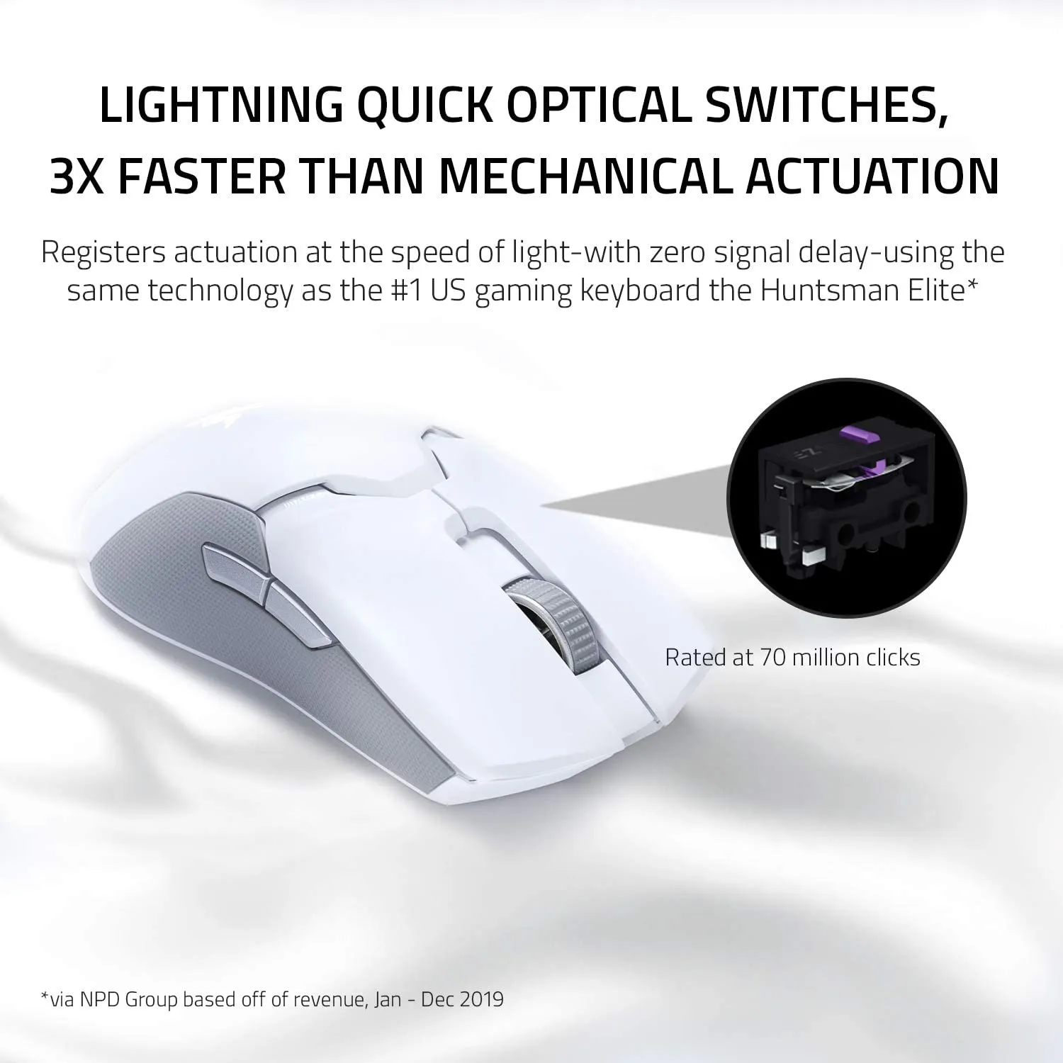 Razer Mouse Viper Ultimate Lightest Wireless Gaming Mouse & RGB Charging Dock: Hyperspeed Wireless Technology - 20K DPI Optical Sensor - 78g Lightweight - Optical Mouse Switch - 70 Hr Battery - Mercury White