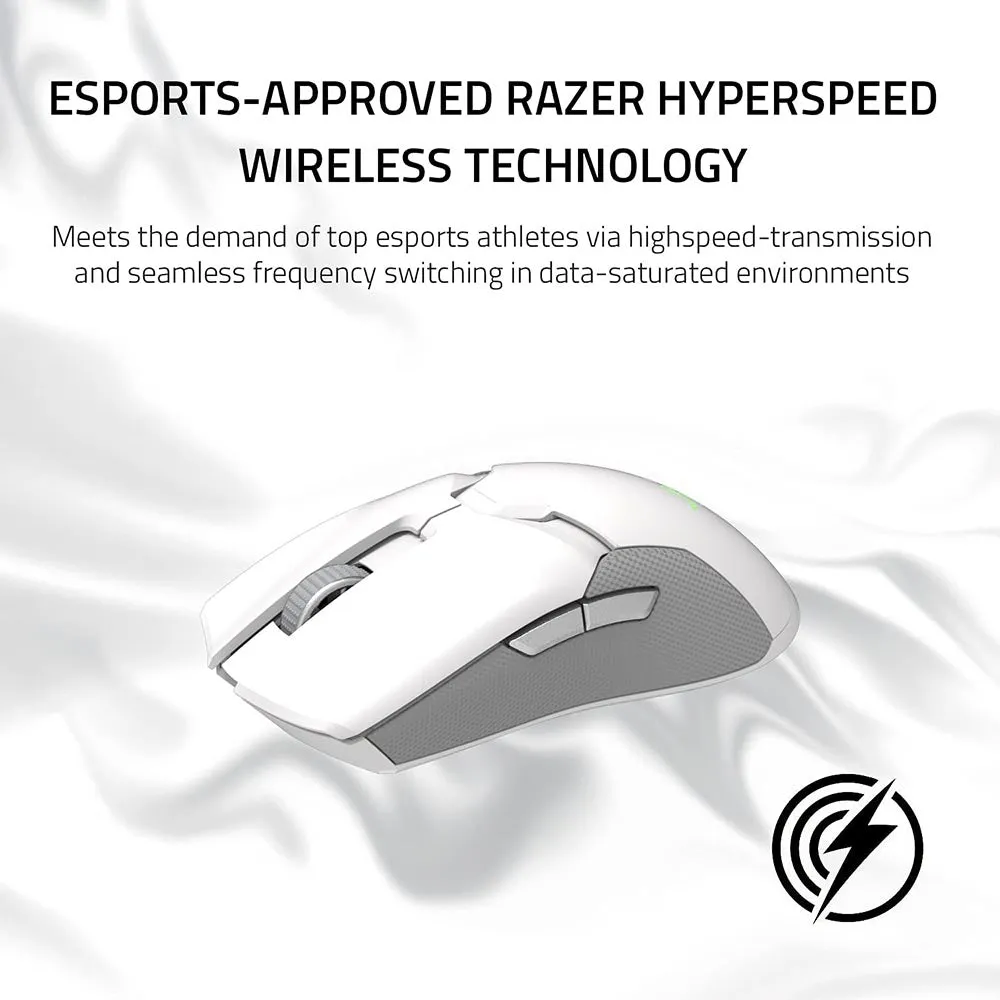 Razer Mouse Viper Ultimate Lightest Wireless Gaming Mouse & RGB Charging Dock: Hyperspeed Wireless Technology - 20K DPI Optical Sensor - 78g Lightweight - Optical Mouse Switch - 70 Hr Battery - Mercury White