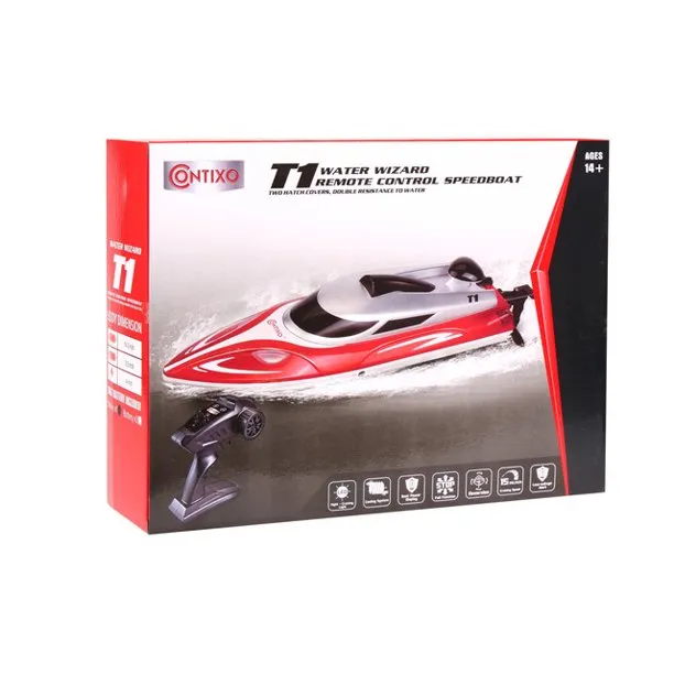 RC Boat Remote Control Boats for Pools and Lakes, 20 mph 2.4GHz Racing Boats, Low Battery Alarm, Capsize Recovery, Toy Gift (Red)