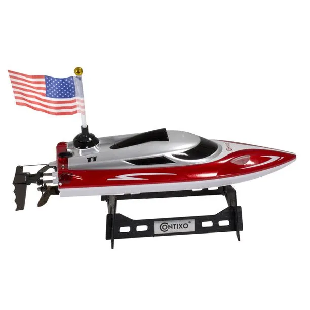 RC Boat Remote Control Boats for Pools and Lakes, 20 mph 2.4GHz Racing Boats, Low Battery Alarm, Capsize Recovery, Toy Gift (Red)