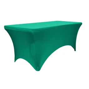 Rectangular 6 FT Spandex Table Cover - Emerald Green