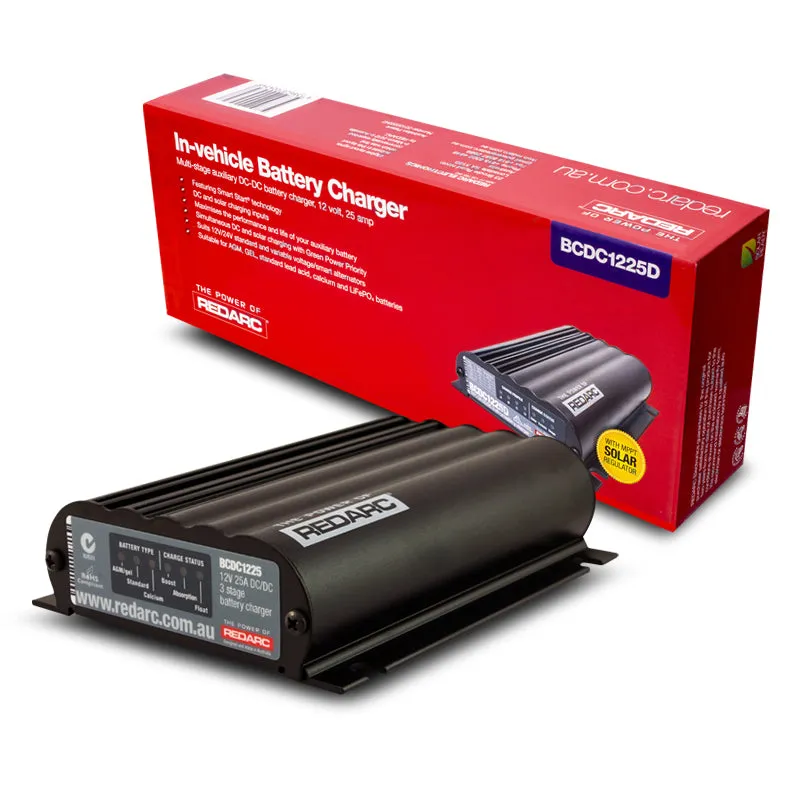 Redarc | BCDC1225D | Dual Input 25amp Solar Ready | 1225 DC Charger