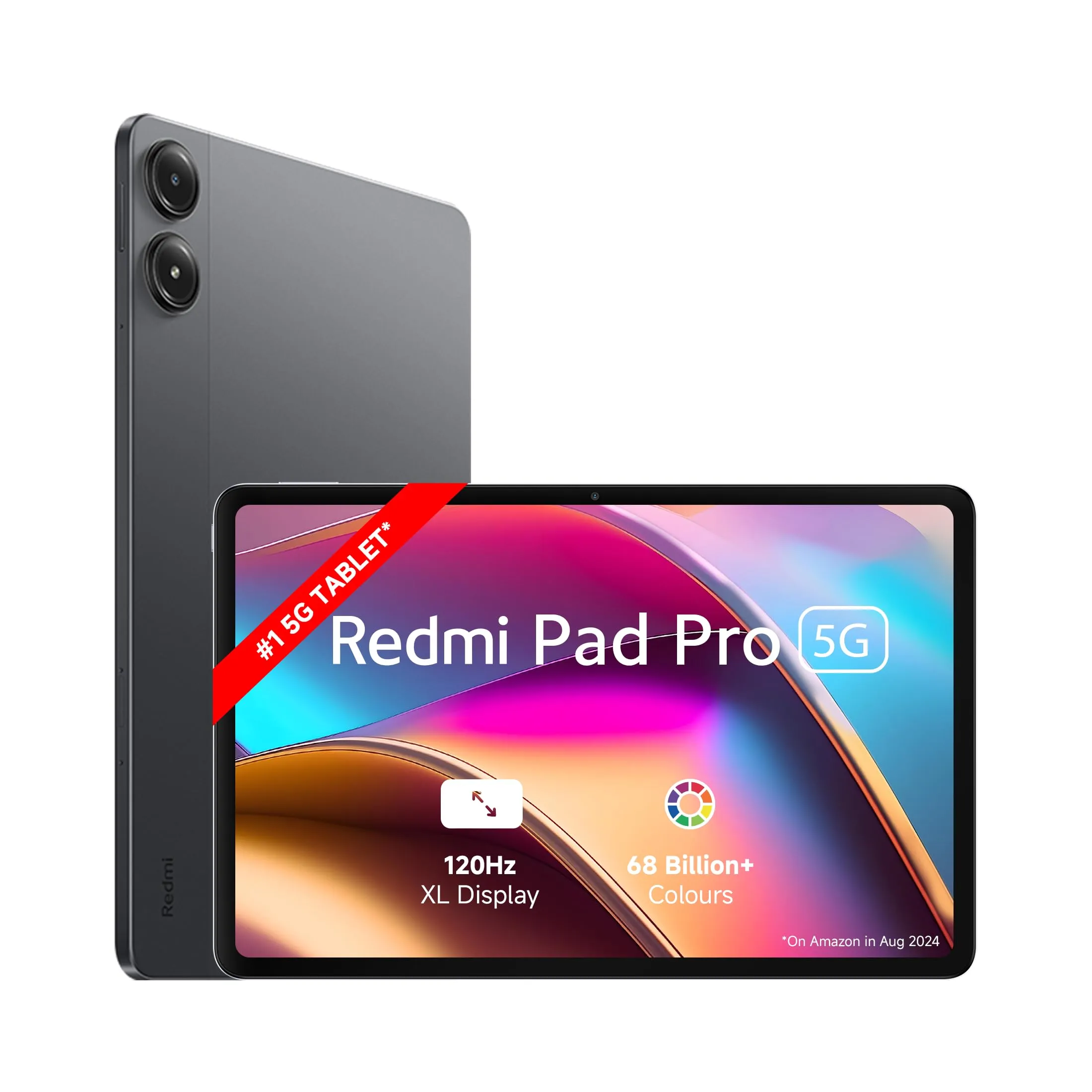 Redmi Pad Pro 5G |Snapdragon 7s Gen 2|30.7cm(12.1") Tablet|33  Days Standby| 10000mAh|HyperOS|8GB, 256GB|Quad Speakers |Wi-Fi 6   5G |Graphite Grey