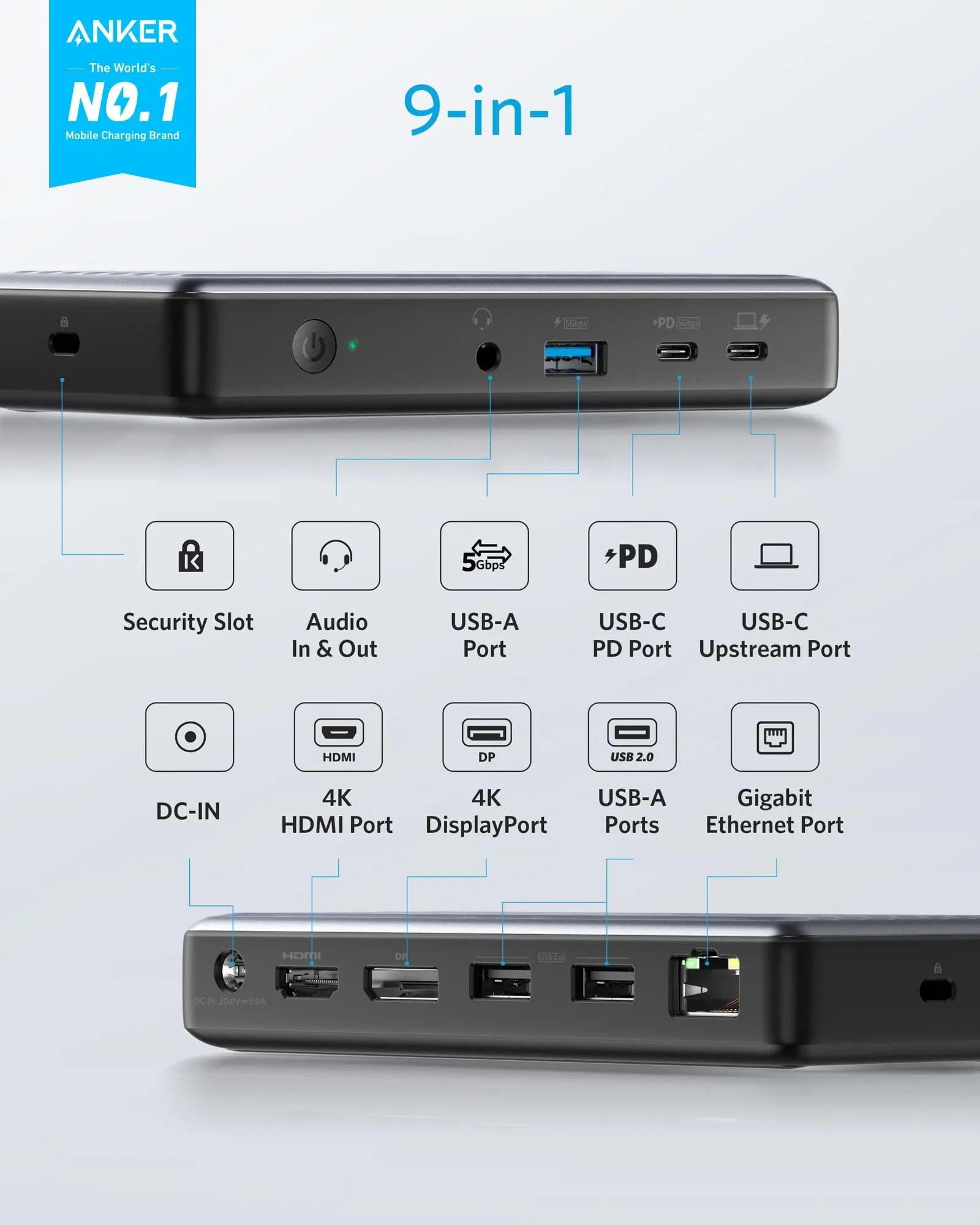 Refurbished PowerExpand 9-in-1 USB-C PD Dock