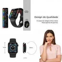 Relógio Smartwatch HW Pro Medição de Pulsação - Pressão Arterial - Oxigénio