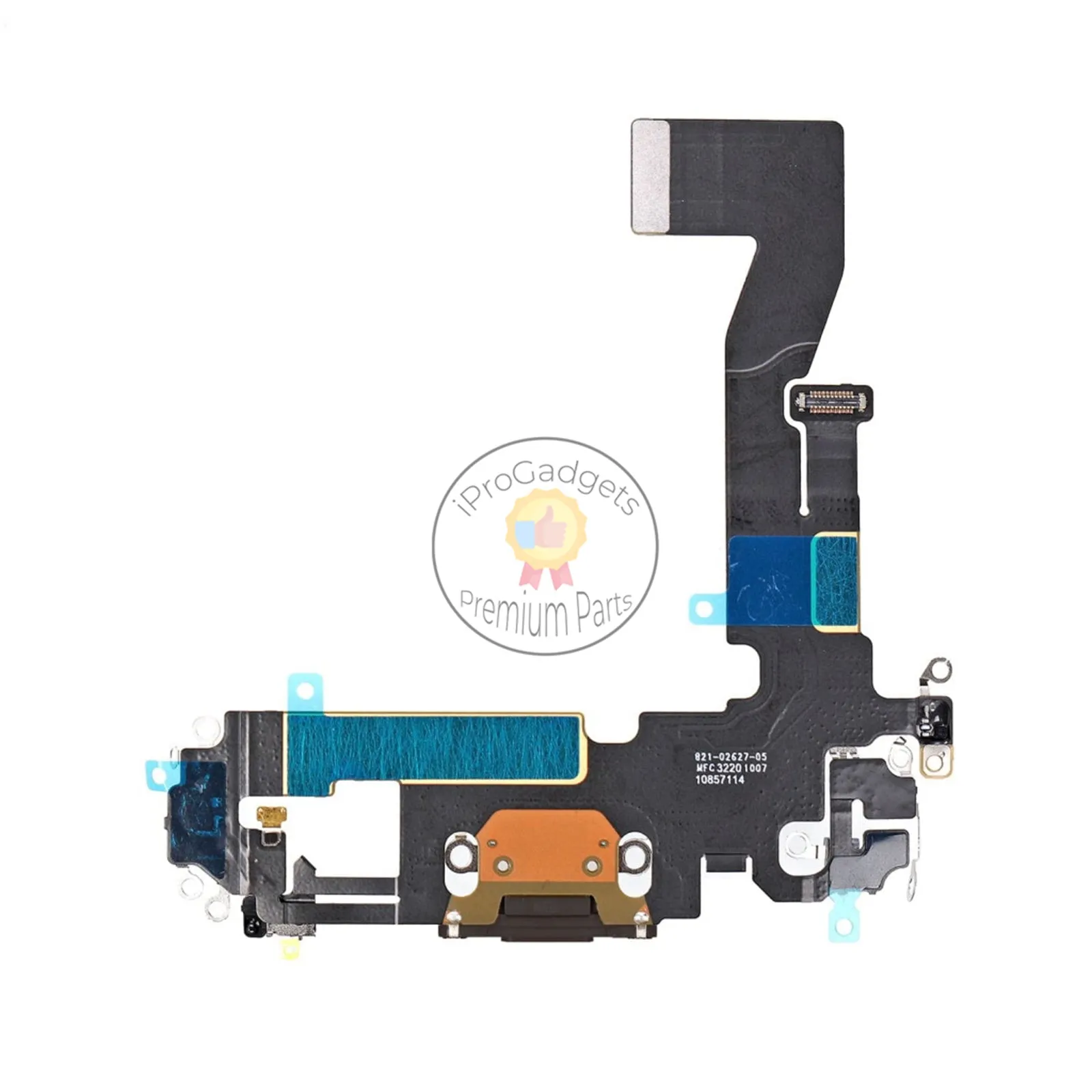 Replacement Charging Port Dock Connector Flex Cable for iPhone 12/12 Pro Black