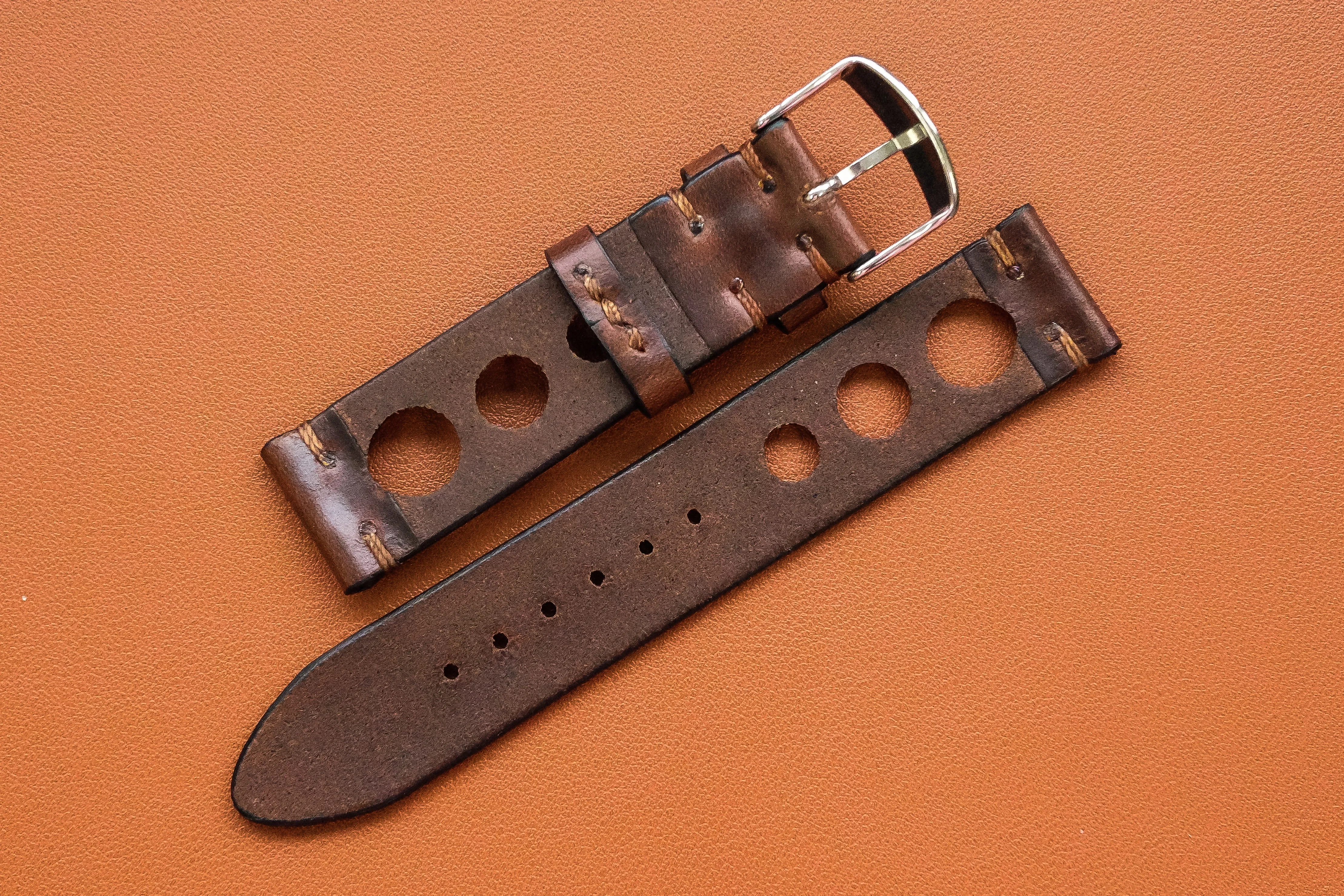 RM: Horween Chromexcel Brown Unlined Rally Watch Strap (21/20)