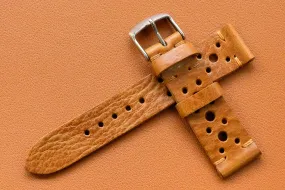 RM: Italian Textured Brown Unlined Racing Watch Strap (20/18)