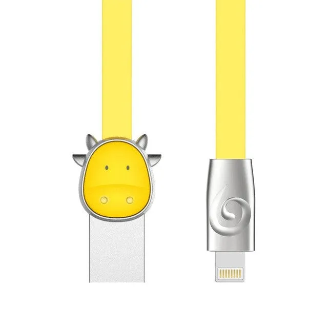 ROCK Zinc Alloy Mascot USB cable for iPhone 7 6 6s 5s for iPad 2 3 4, Tiger/Dog/Dragon/Monkey/Pig cable for IOS phone charger