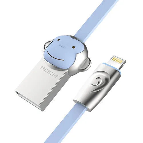 ROCK Zinc Alloy Mascot USB cable for iPhone 7 6 6s 5s for iPad 2 3 4, Tiger/Dog/Dragon/Monkey/Pig cable for IOS phone charger