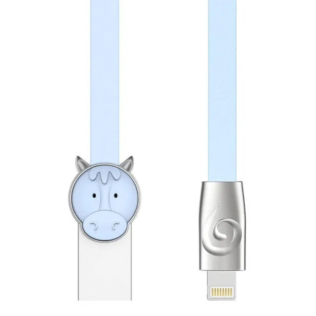 ROCK Zinc Alloy Mascot USB cable for iPhone 7 6 6s 5s for iPad 2 3 4, Tiger/Dog/Dragon/Monkey/Pig cable for IOS phone charger