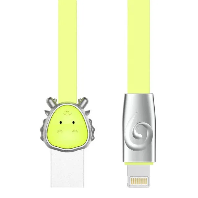 ROCK Zinc Alloy Mascot USB cable for iPhone 7 6 6s 5s for iPad 2 3 4, Tiger/Dog/Dragon/Monkey/Pig cable for IOS phone charger