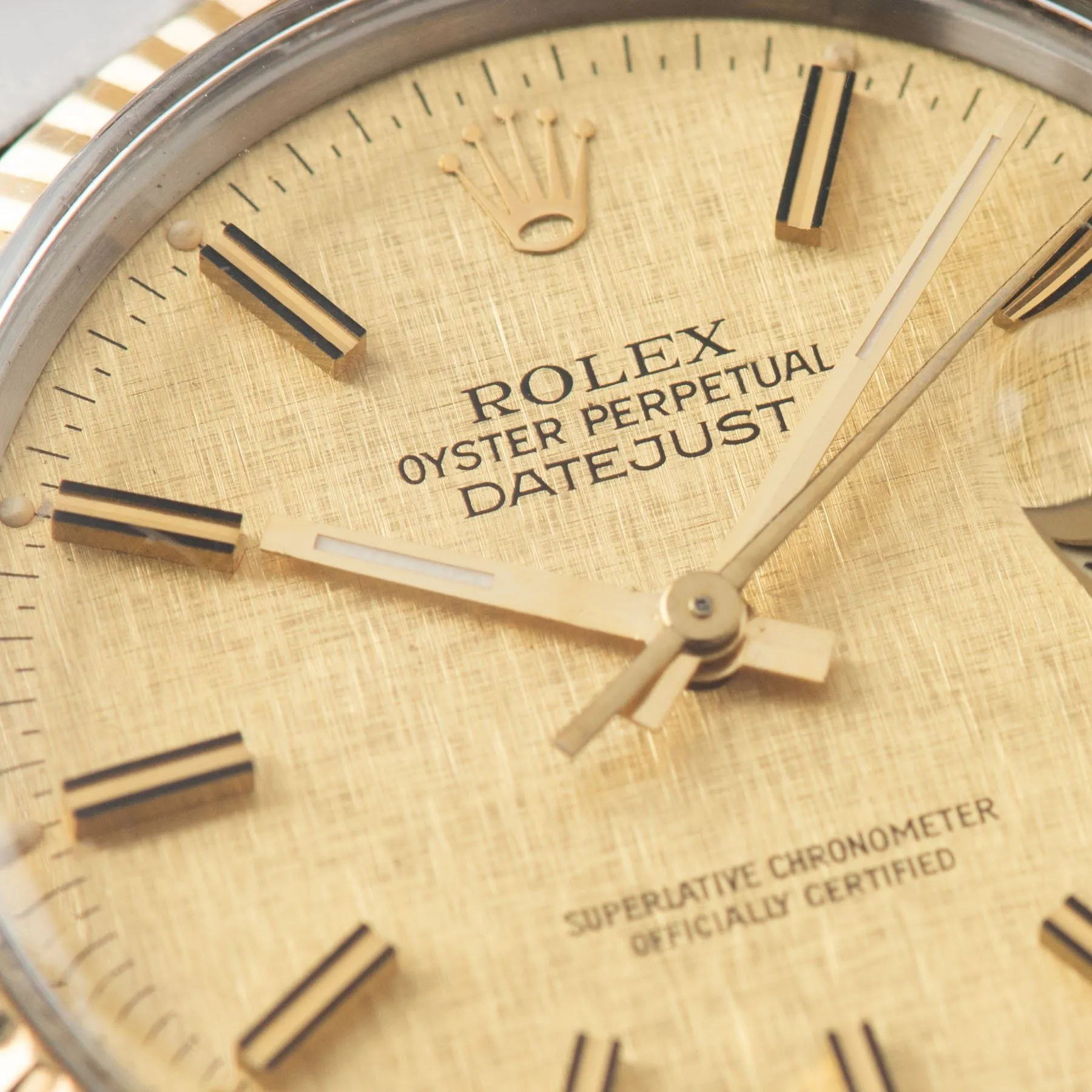 Rolex Datejust Steel and Gold 16013 Linen Dial