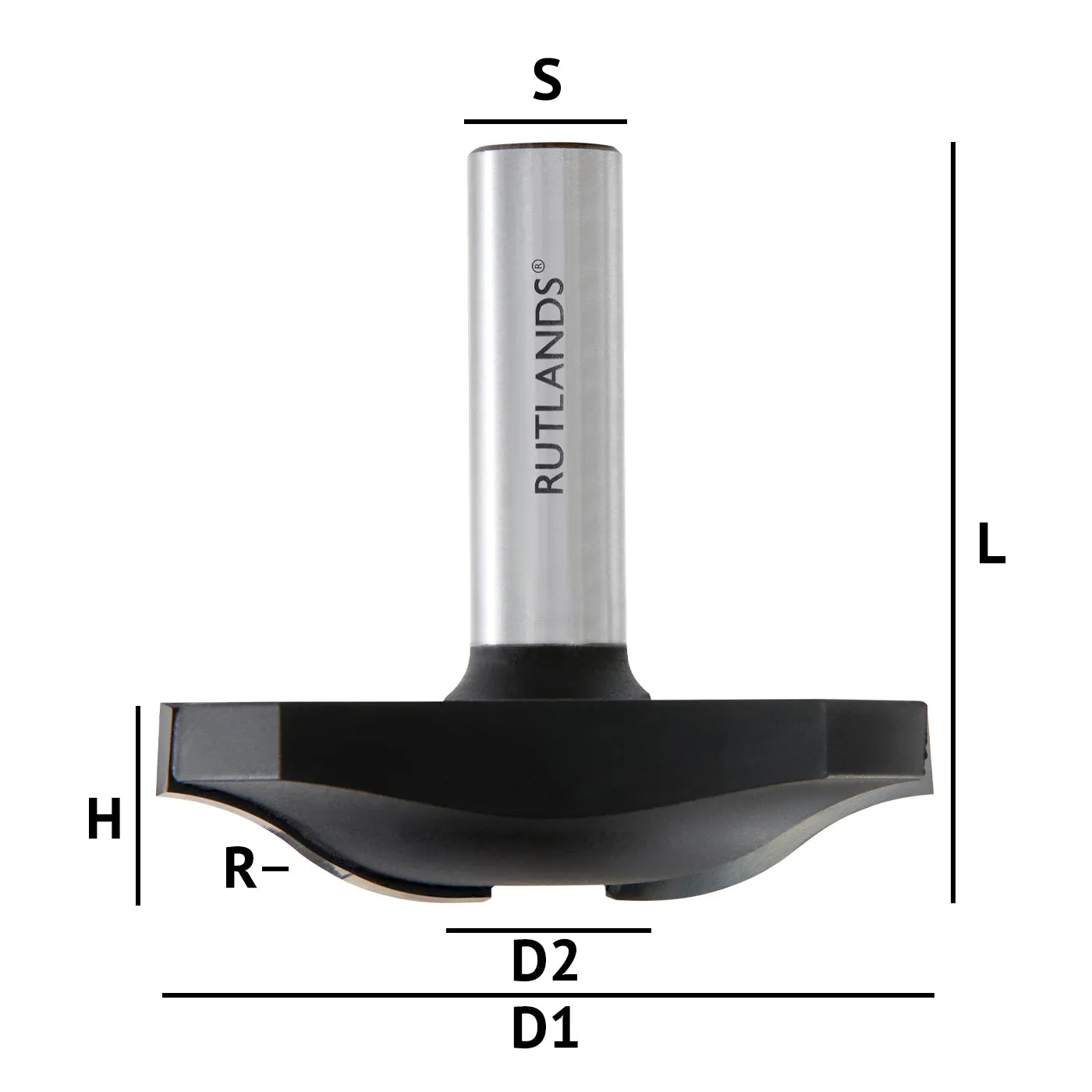 Router Bit - Raised Panel - Ogee - D1=64mm D2=20mm H=16mm R=19mm L=61mm S=1/2"