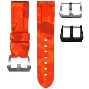 RUBBER STRAP FOR BREITLING CHRONOLINER - ORANGE CAMO