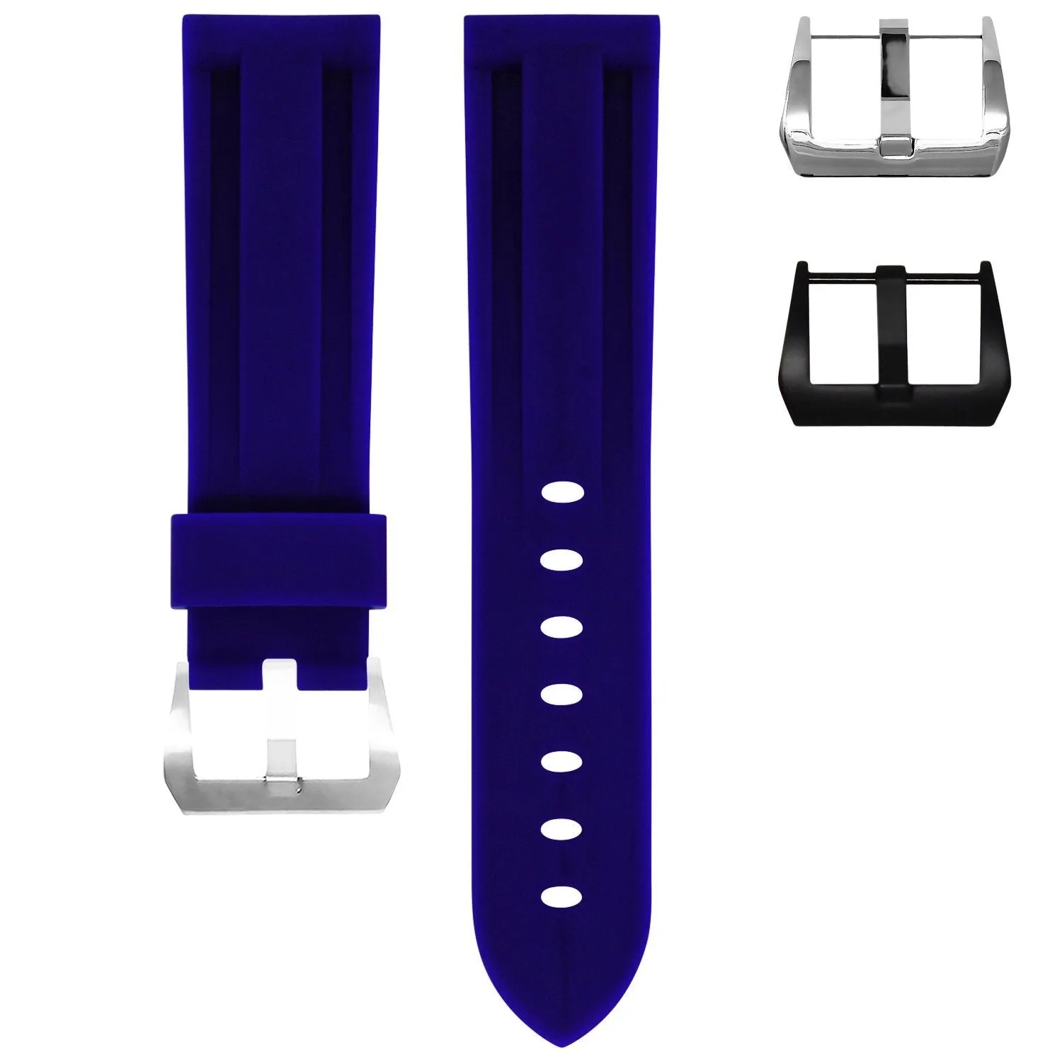 RUBBER STRAP FOR BREITLING CHRONOMAT - NAVY BLUE