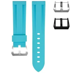 RUBBER STRAP FOR BREITLING CHRONOMAT - SEAFOAM BLUE