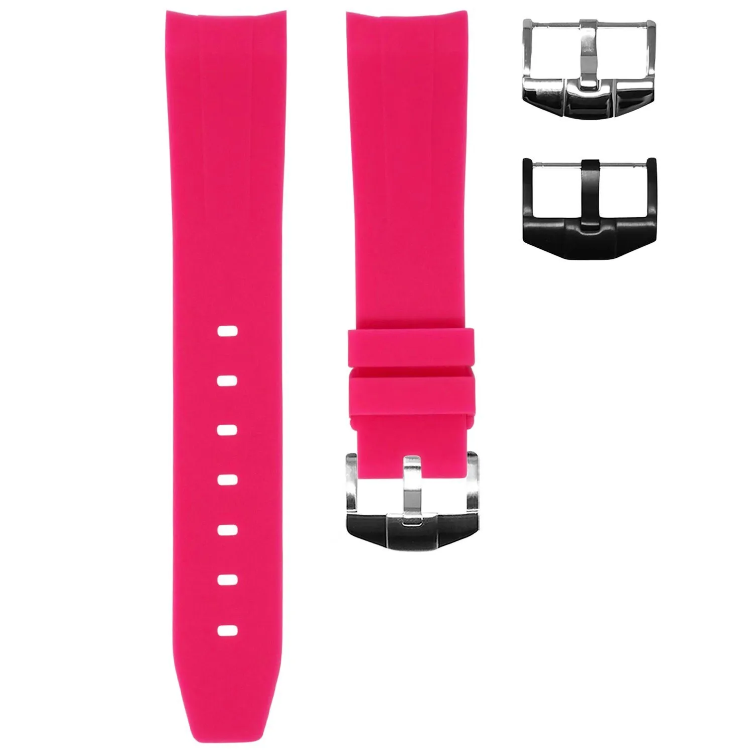 RUBBER STRAP FOR OMEGA SEAMASTER - SOUTH BEACH PINK