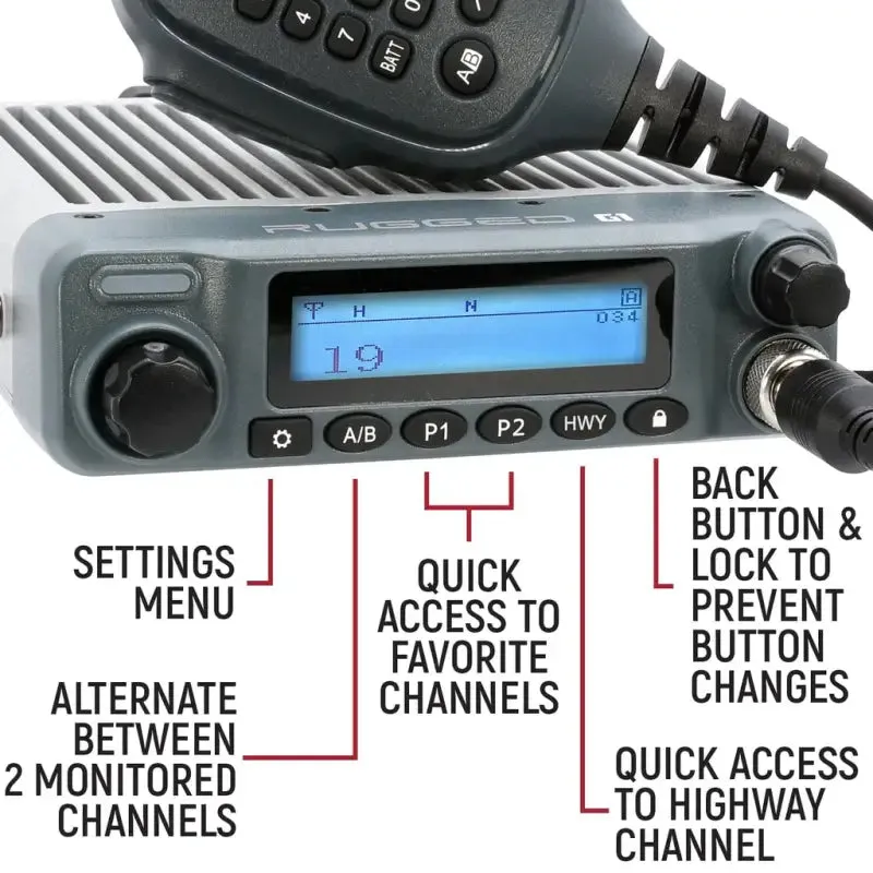 Rugged Radios Radio Kit - Rugged Radios G1 ADVENTURE SERIES Waterproof GMRS Mobile Radio with Antenna