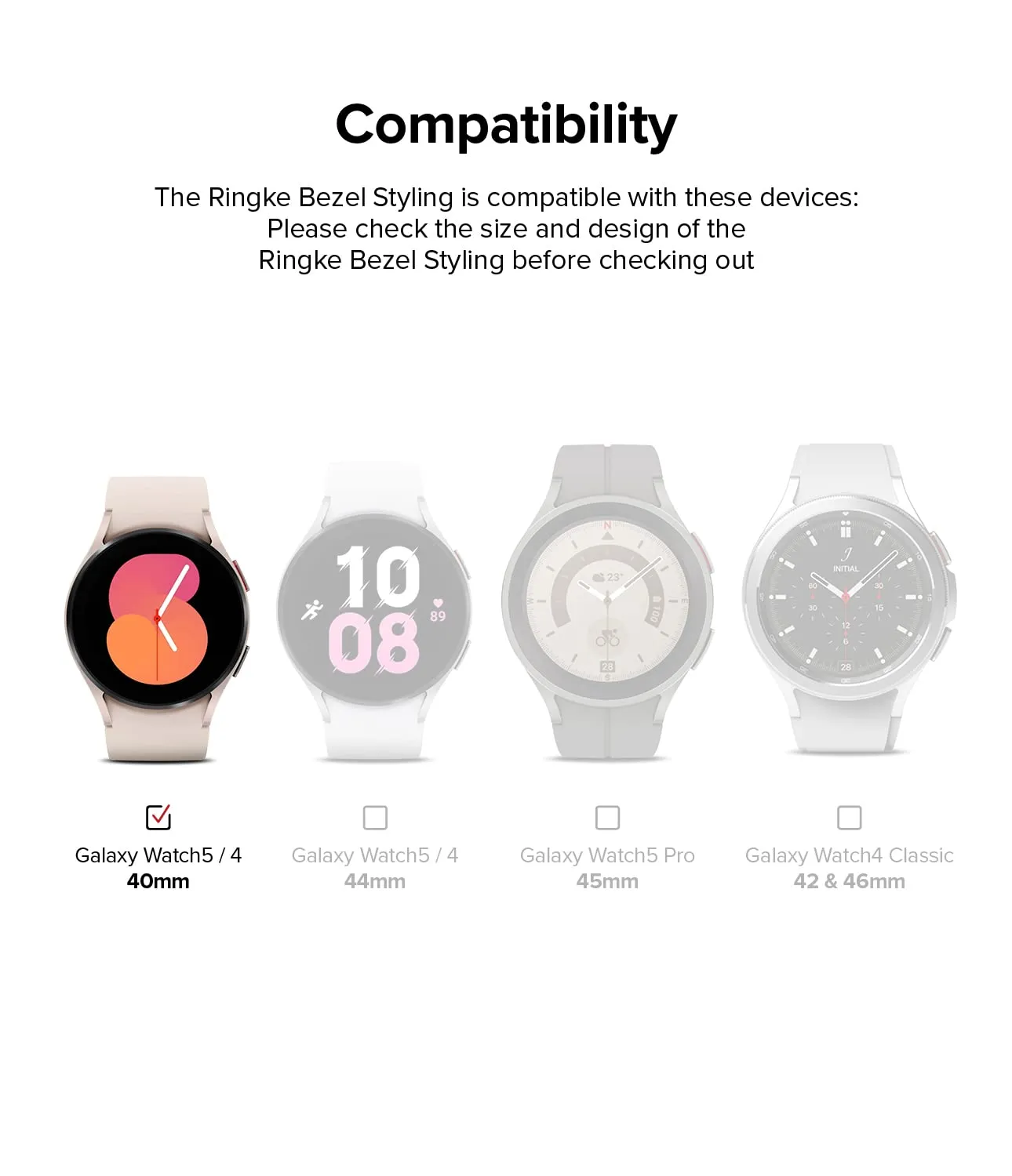 Samsung Galaxy Watch 5 / 4 40mm | Bezel Styling| 40-15