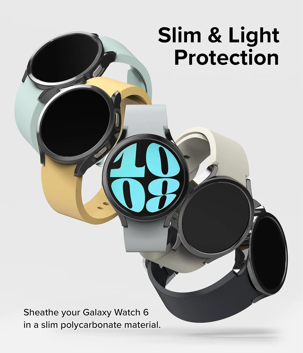 Samsung Galaxy Watch 6 40mm Case| Slim Series | Clear   Dark Chrome