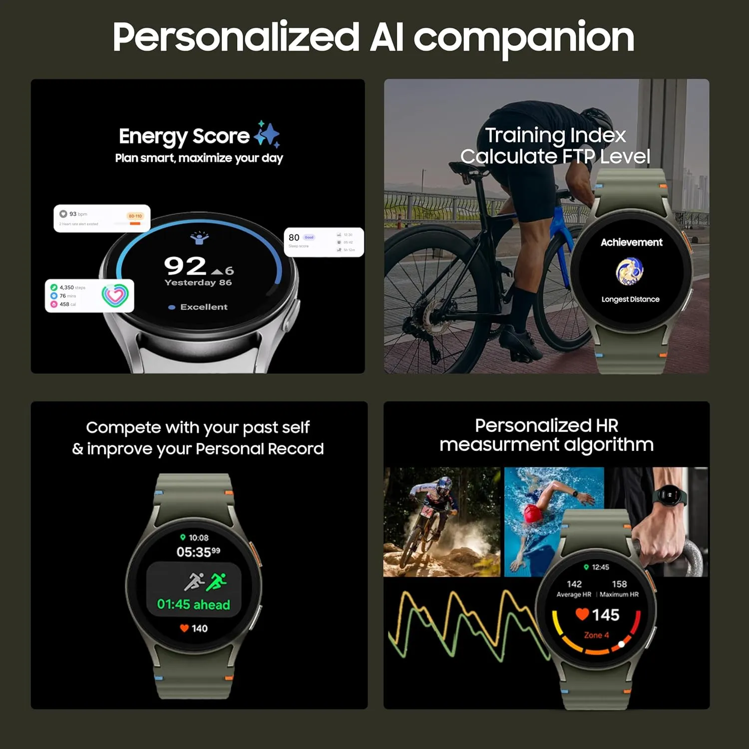 Samsung Galaxy Watch 7 (40mm, Green, BT LTE) with 3nm Processor | Dual GPS | Sapphire Glass & Armour Aluminum | 5ATM & IP68 | HR, SpO2, BP & ECG Monitor