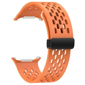 Samsung Galaxy Watch Ultra (47mm) Hullet Silikone Rem med Magnetisk Spænde - Orange