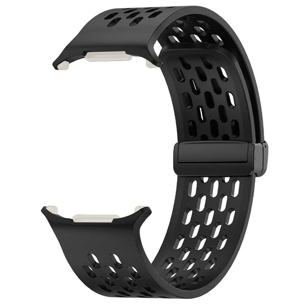 Samsung Galaxy Watch Ultra (47mm) Hullet Silikone Rem med Magnetisk Spænde - Sort