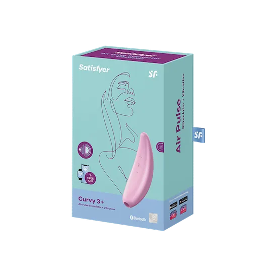 Satisfyer Curvy 3   Bluetooth Clitoral Sucking Vibrator - Pink