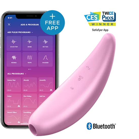 Satisfyer Curvy 3   Bluetooth Clitoral Sucking Vibrator - Pink