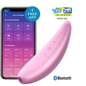 Satisfyer Curvy 3   Bluetooth Clitoral Sucking Vibrator - Pink