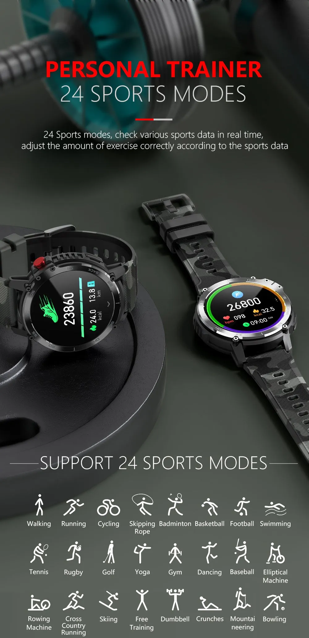 SC22 Sport Dagnet Smartwatch 1.6 inch Full Touch Screen