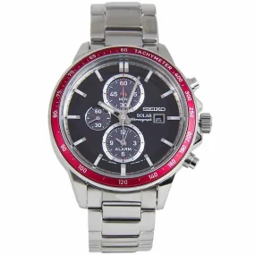 Seiko Solar Chronograph Alarm Stainless Steel Men's Watch SSC433P1