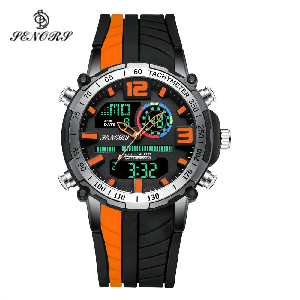 Senors Digital Watch Men Sports Watches Fashion Dual Display Waterproof LED Digital Watch Man Military Clock Relogio