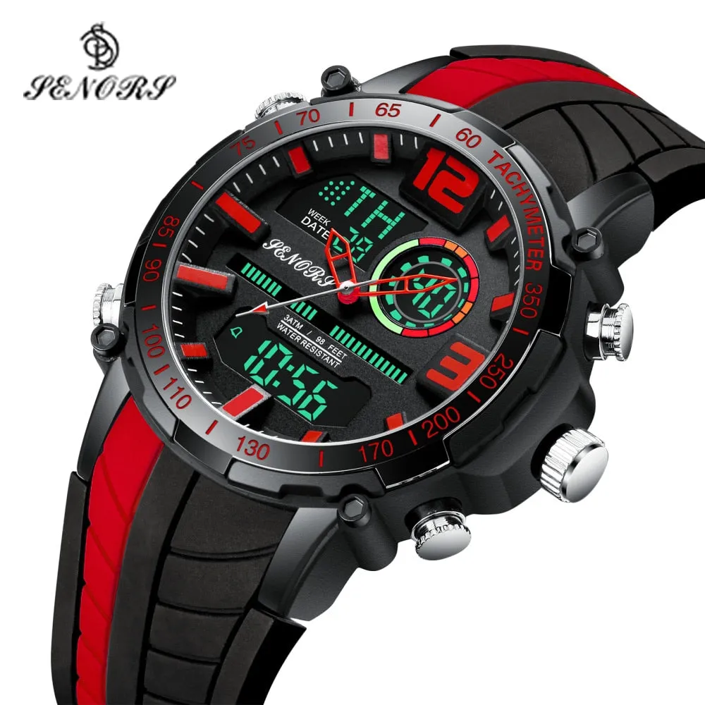 Senors Digital Watch Men Sports Watches Fashion Dual Display Waterproof LED Digital Watch Man Military Clock Relogio