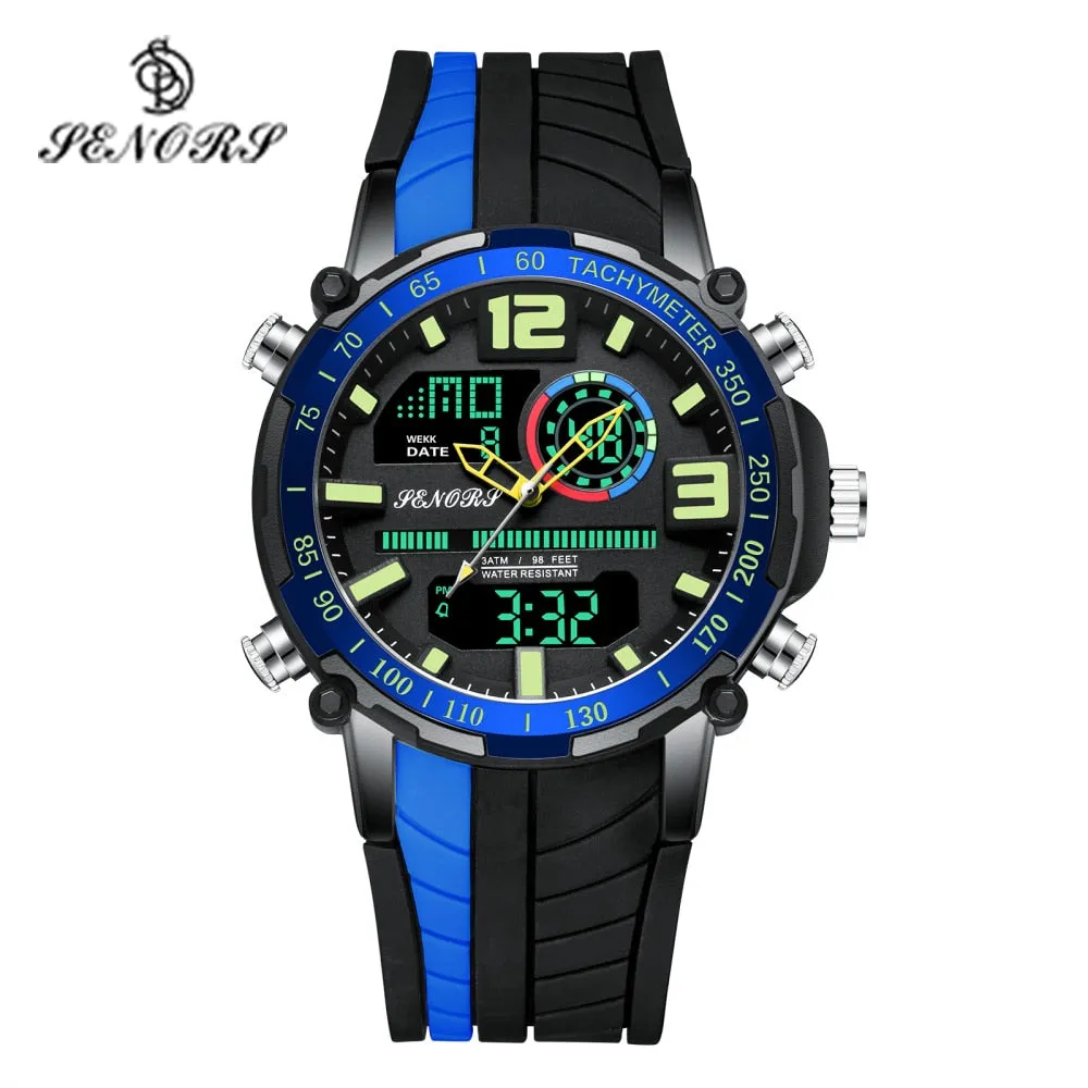 Senors Digital Watch Men Sports Watches Fashion Dual Display Waterproof LED Digital Watch Man Military Clock Relogio