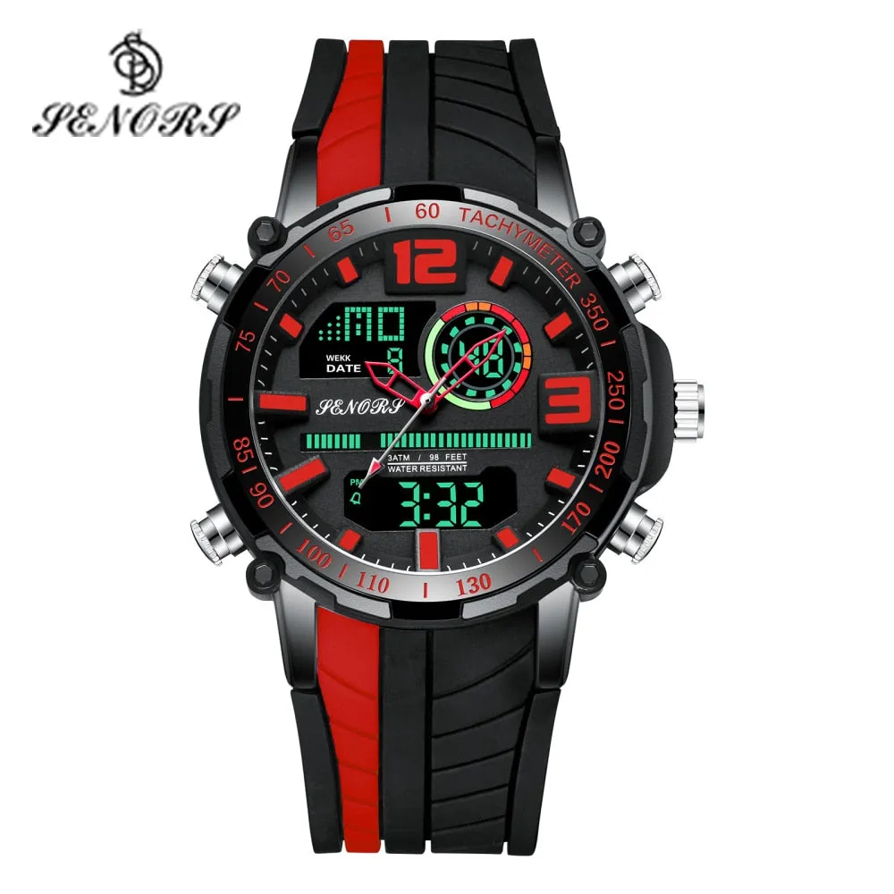 Senors Digital Watch Men Sports Watches Fashion Dual Display Waterproof LED Digital Watch Man Military Clock Relogio