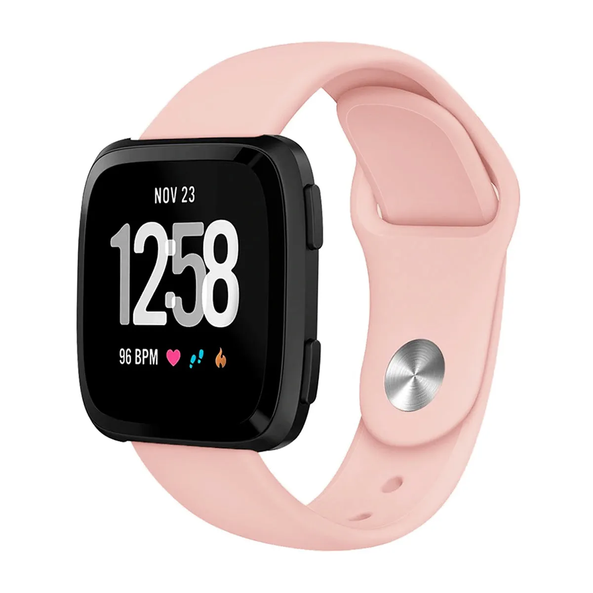 Silicone Strap For Fitbit Versa/Fitbit Versa 2/Fitbit Versa Lite Edition ( Dotted - Black & Grey)