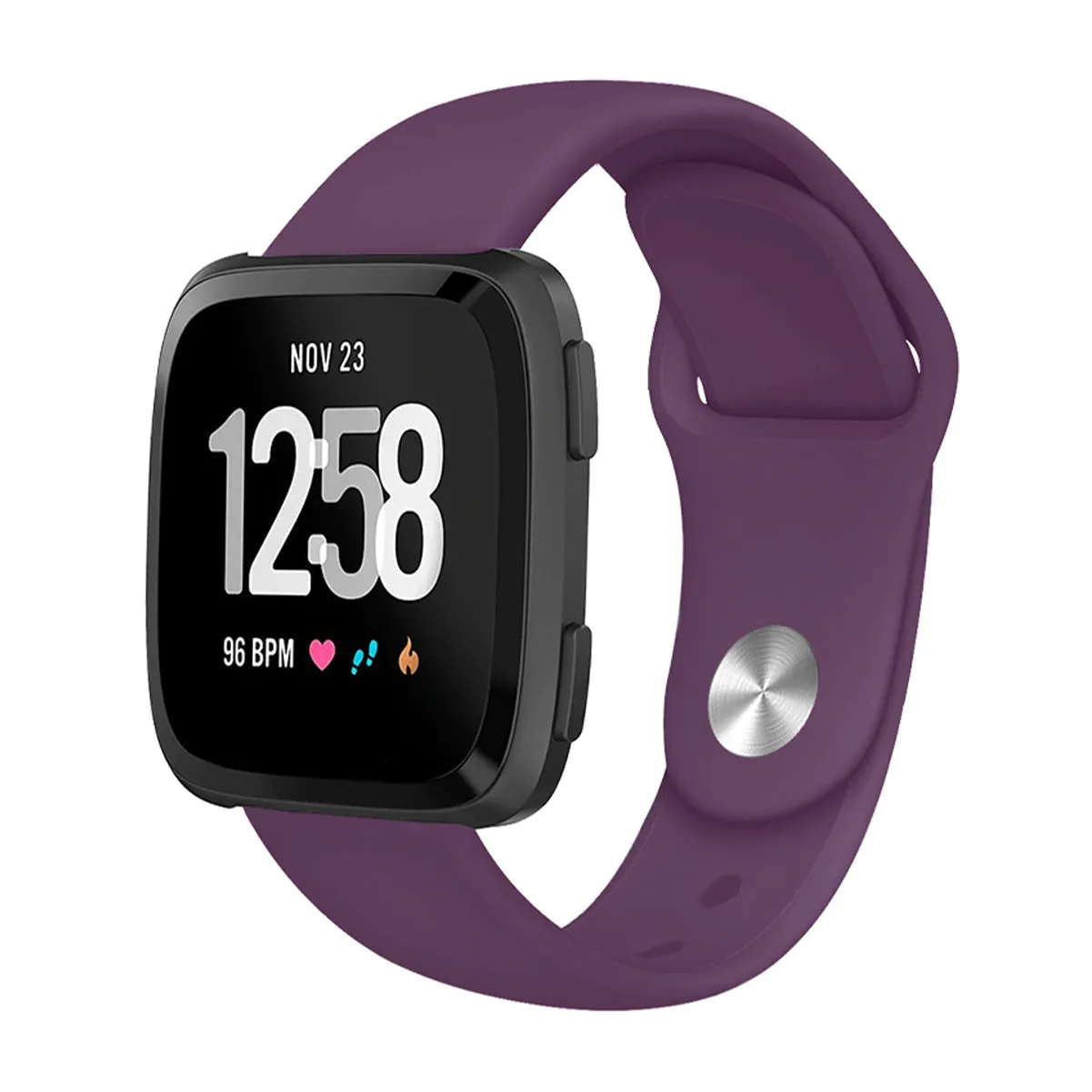 Silicone Strap For Fitbit Versa/Fitbit Versa 2/Fitbit Versa Lite Edition ( Dotted - Black & Grey)