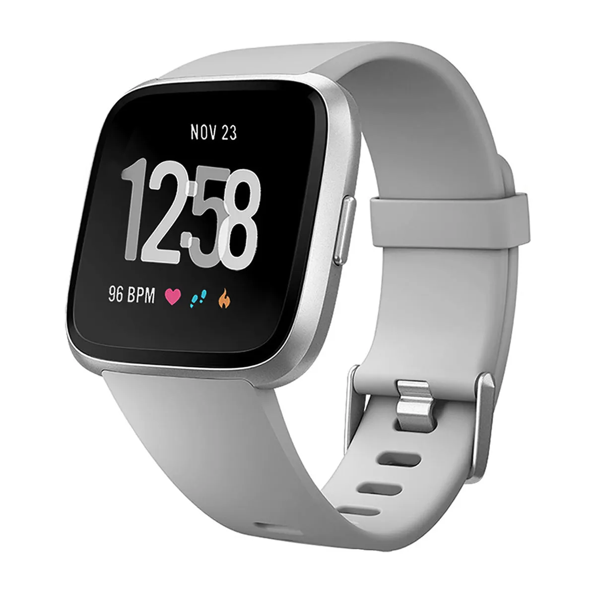 Silicone Strap For Fitbit Versa/Fitbit Versa 2/Fitbit Versa Lite Edition ( Dotted - Black & Grey)