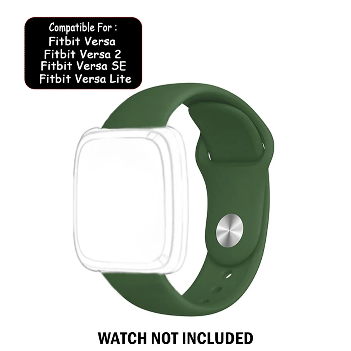 Silicone Strap For Fitbit Versa/Fitbit Versa 2/Fitbit Versa Lite Edition (Green-Plain)