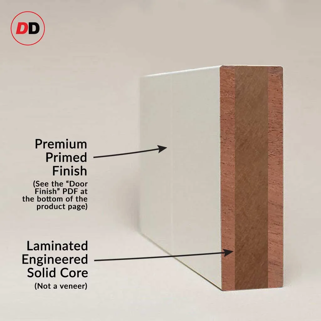 Single Sliding Door & Premium Wall Track - Eco-Urban® Glasgow 6 Pane Door DD6314SG - Frosted Glass - 6 Colour Options