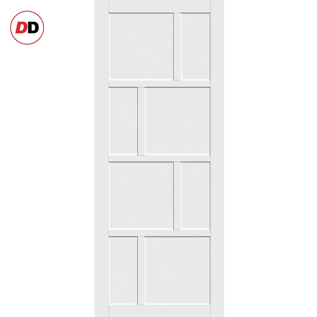 Single Sliding Door & Premium Wall Track - Eco-Urban® Kochi 8 Panel Door DD6415 - 6 Colour Options