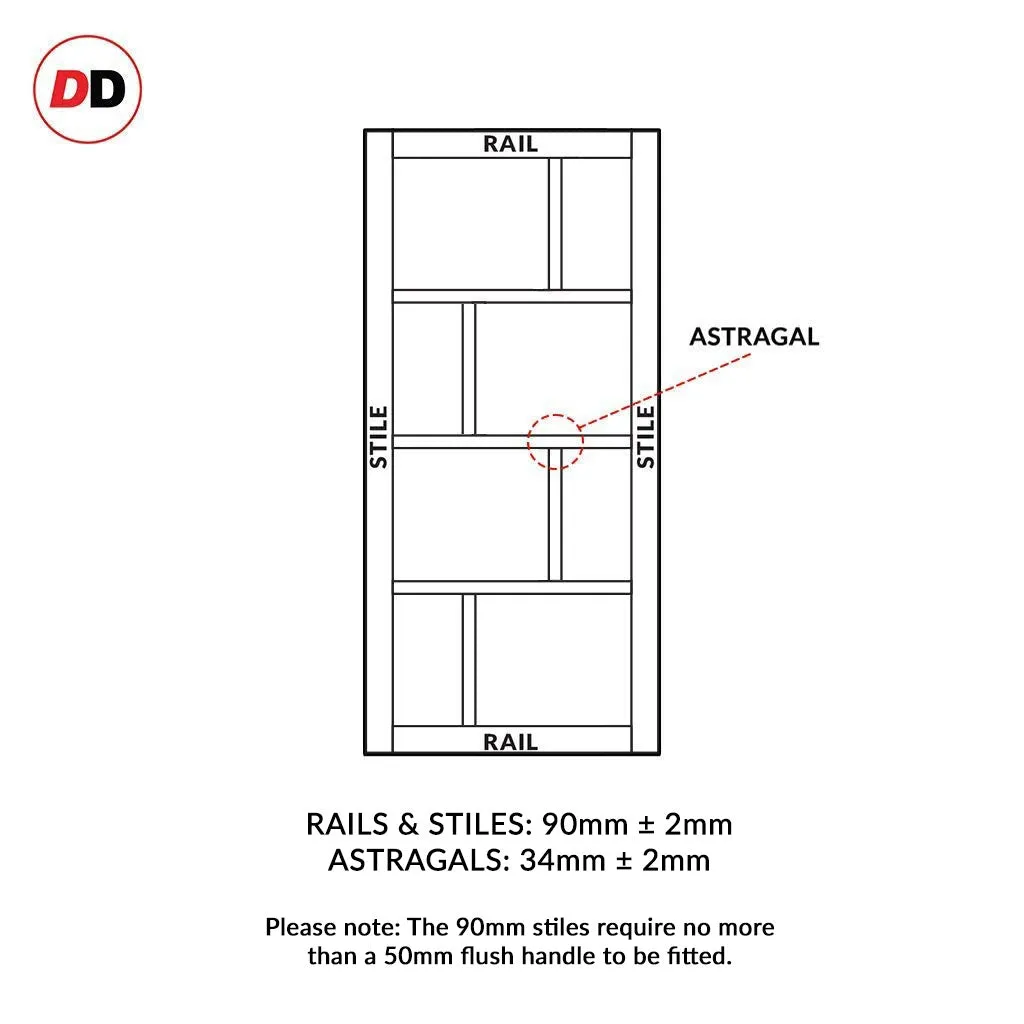 Single Sliding Door & Premium Wall Track - Eco-Urban® Kochi 8 Panel Door DD6415 - 6 Colour Options