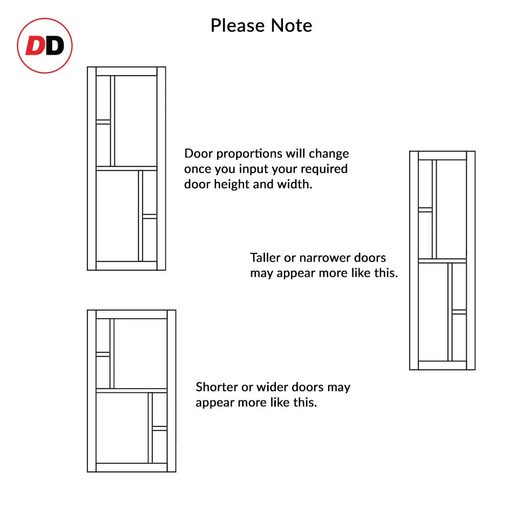 Sirius Tubular Stainless Steel Track & Solid Wood Door - Eco-Urban® Cairo 6 Pane Door DD6419G Clear Glass - 6 Colour Options