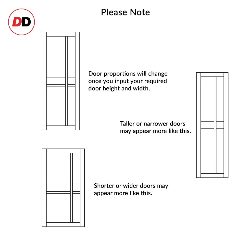 Sirius Tubular Stainless Steel Track & Solid Wood Door - Eco-Urban® Glasgow 6 Pane Door DD6314SG - Frosted Glass - 6 Colour Options